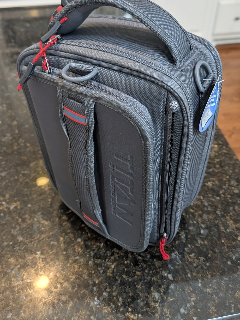 Titan Gray and Red Lunch Bag